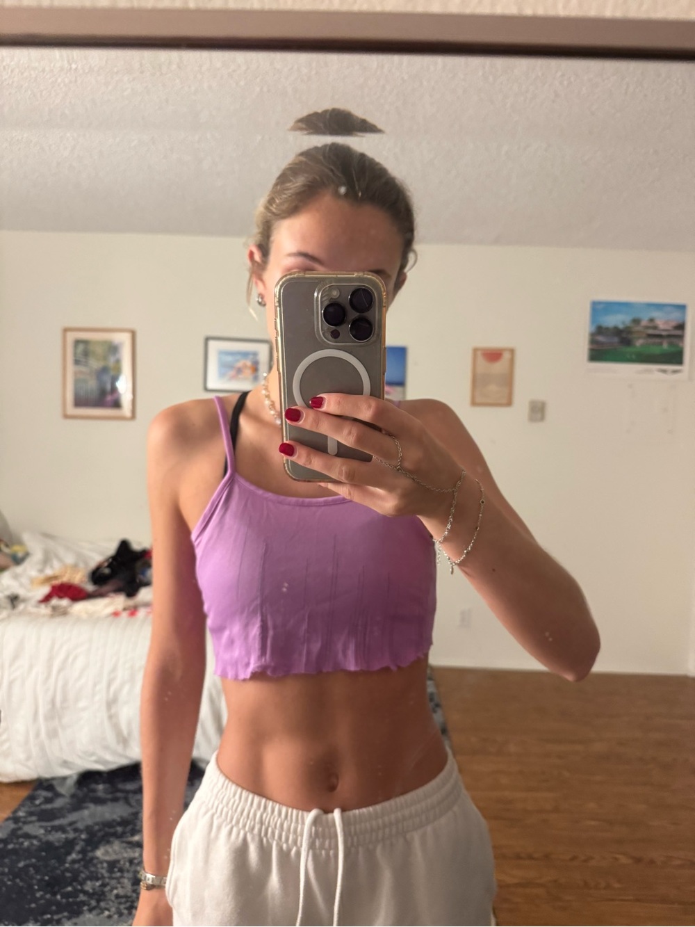 Women’s Lilac Cropped Camisole Tank Top